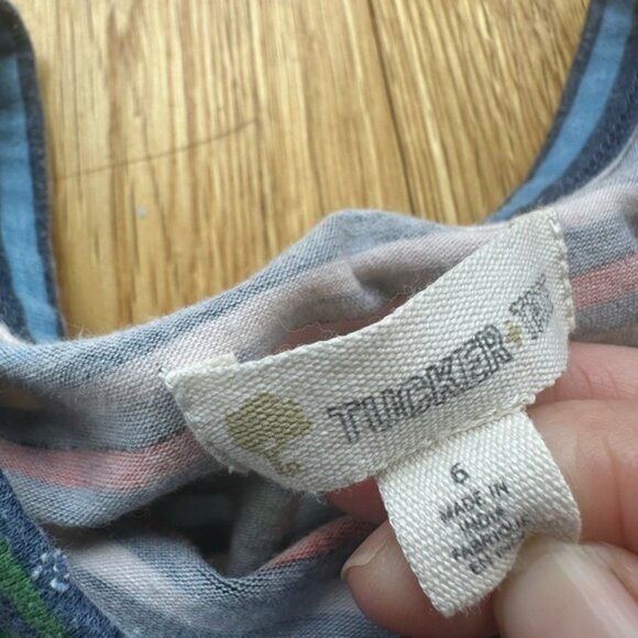 Tucker + Tate Rainbow Striped Dress Rust Chenille Cropped Sweater Outfit - Picture 11 of 12